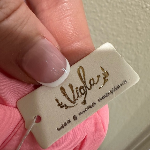 Pink Beaded Headband with Festive Holiday Ornaments - Picture 5 of 6